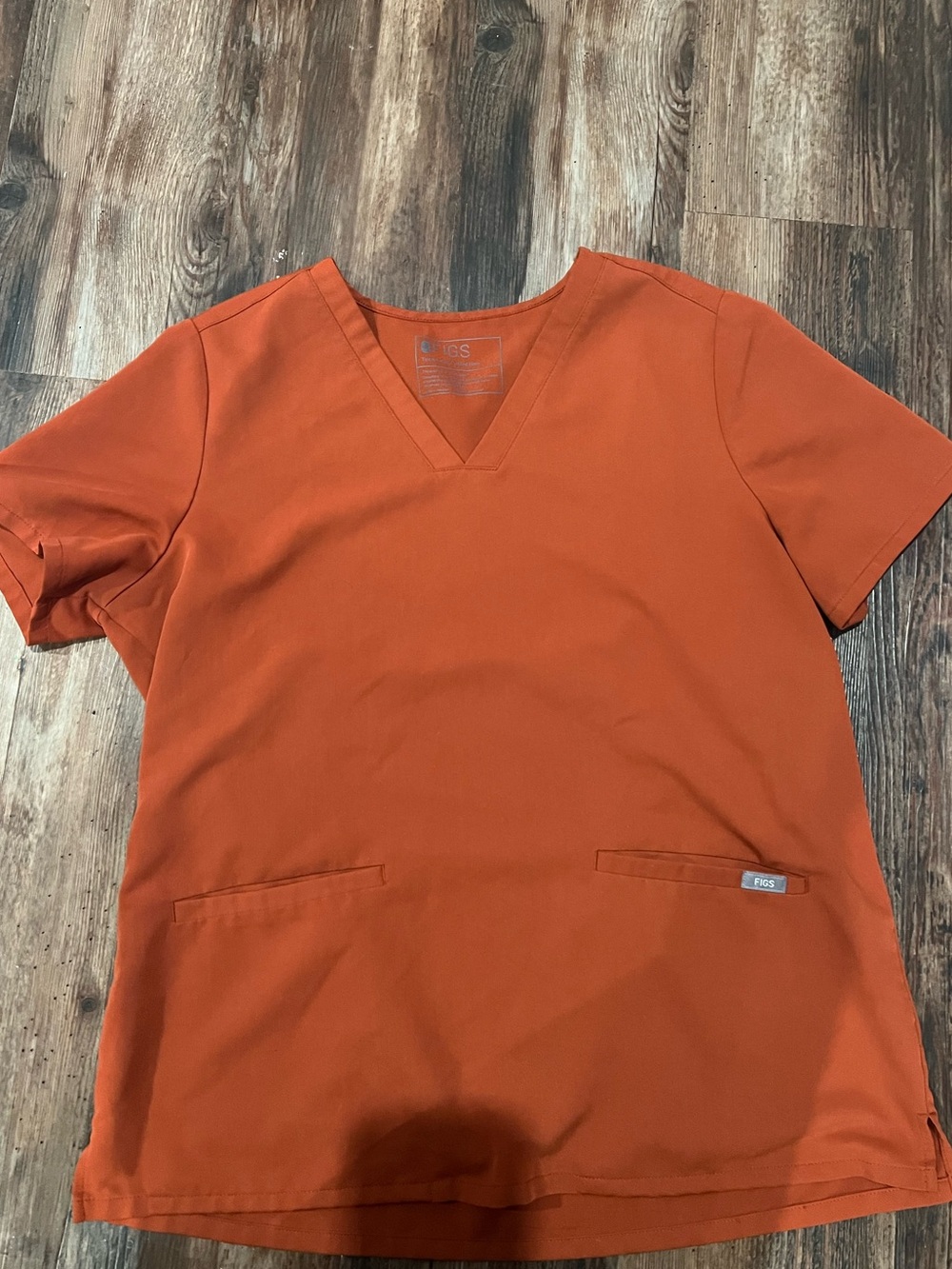 Figs Burnt Orange V-Neck Scrub Top